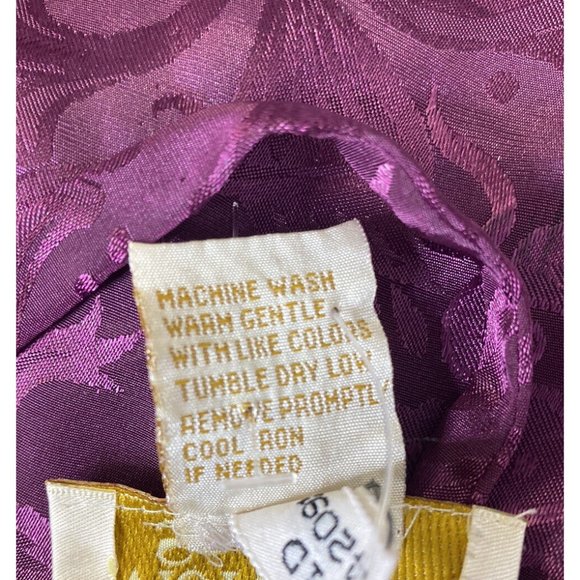 VTG Victorias Secret Gold Label Purple Damask Sleep Shirt Chemise Set Med M/L - Picture 9 of 12
